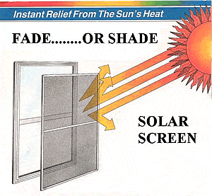Solar Screen reflecting the sun