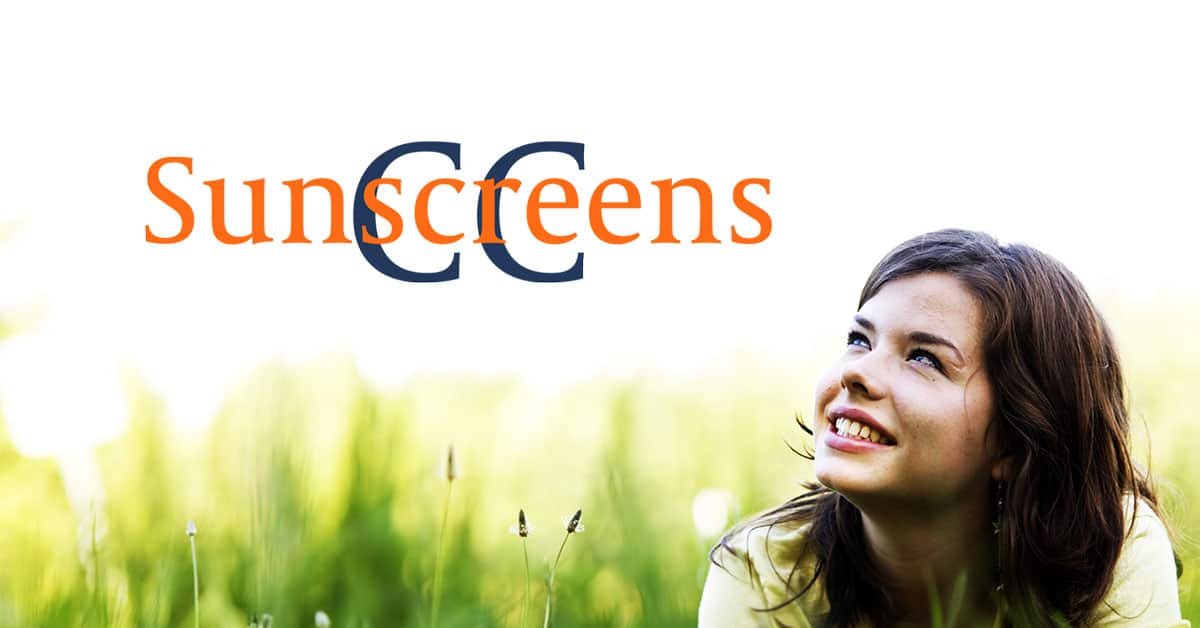 CC Sunscreens Logo, Girl in grass