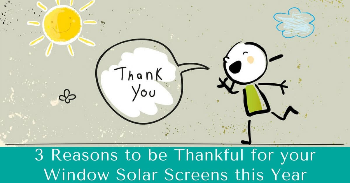 3 Reasons to be Thankful for your Window Solar Screens this Year